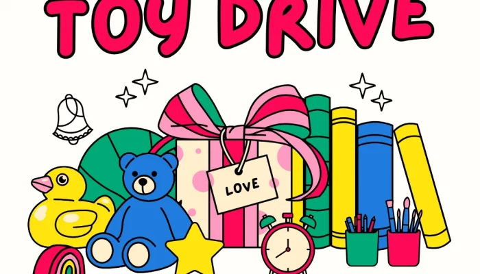 Colourful Illustrated Christmas Toy Drive Charity Instagram Post